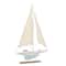 22&#x22; Brown Wood Coastal Sailboat Sculpture